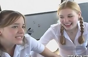 Pygmy caked schoolgirl gives wet blowjob and rides gumshoe