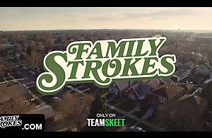 Family Strokes -Science Man Makes His Fit Stepsis And Stepmom Bend Over The Kitchen Counter And Fuck