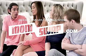 Mom Swap - Gorgeous Big Titted Mummies Help Their Spoiled Stepsons To Get Along Give Unceasingly Backup