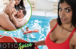 DEVIANTE - Lifeguard Sheila Ortega saves a big cock, as a result her wet pussy can get creampied