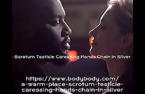A Warm Post - Scrotum Testicle Caressing Fingertips Chain Penis Jewelry in Silver
