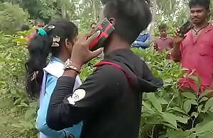 Teenage girl pound outdoor caught by villagers
