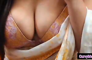 Super hot and sexy desi become man repartee  and pressing their way huge boobs