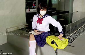 Myanmar Schoolgirl getting ready in Japan, Aye Mi San