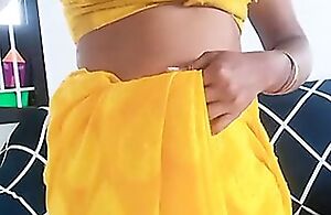 Swetha tamil spliced saree undress