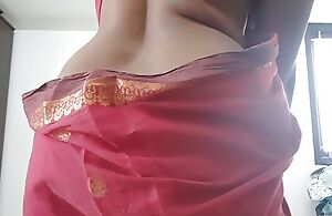 Swetha Desi tamil tie the knot saree strip show