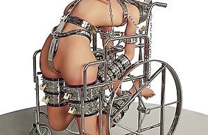 Slave Hardcore Cuffed and Chained in a Wheelchair Metal Serfdom BDSM