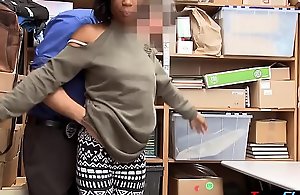 Notorious teen ebony shoplifter fucked hard by mall flatfoot