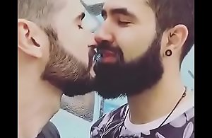 Passionate gays kissing &_ romantic fianc‚