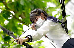 Japanese Student Girl Criticize of Archery Class