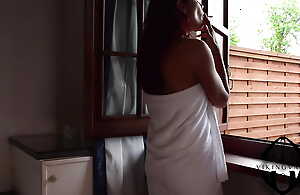 ANAL quickie at one's fingertips hotel window- the passers by were in fine fettle discover us