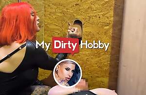MyDirtyHobby - Busty redhead jerking hard cocks in gloryhole