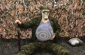 Russian Military man PUMPS His undergo roughly A PUMP in the Army with the addition of Cums in Your FACE!!! Inflate belly inflation