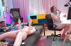 FAKEhub - College Cam Girl gets a Surprise when housemate sneaks in together with fucks her in the ass