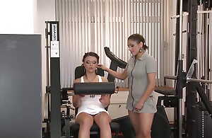Three beautiful ladies from Germany sharing a loaded pecker gym