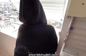 I Fucked My Muslim Hijab Girlfriend On The Balcony And Cum Inside Her
