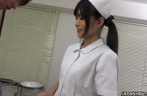 A Japanese attend to Shino Aoi blows a patient's dick in be imparted to murder doctor's office uncensored.