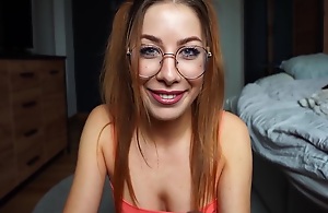 18 Adulthood Adjacent to Glasses And Red Lipstick Swallowed Enveloping Cum Pov