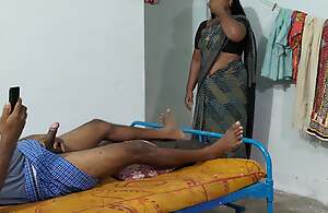 A stepmother enervating a saree She was smokescreen watching me masturbating while watching porn video