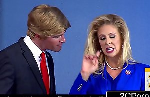 Donald drumpf shuts up hillary clayton (cherie deville) nearly his dick