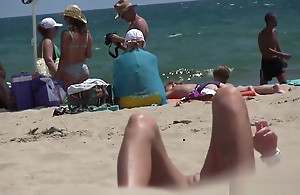 Bush-leaguer Nudist legal age teenager beach Voyeur HD Spycam video