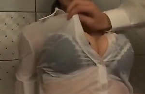 Japanese huge boobs gal screwed at stance in hotel