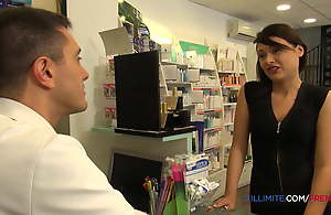 French brunette Anna Siline fucked in the pharmacy